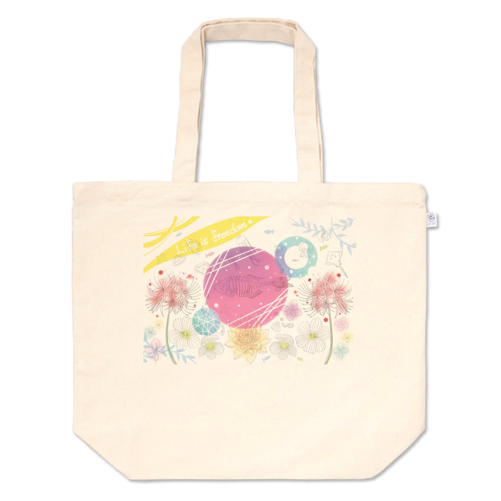 life is freedom トートバッグ