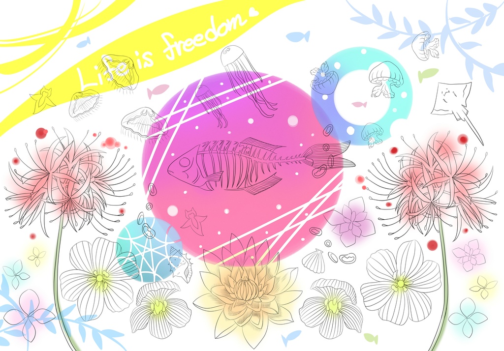 life is freedom トートバッグ