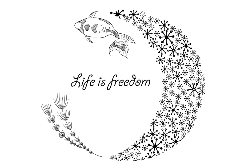Life is freedom-金魚と月