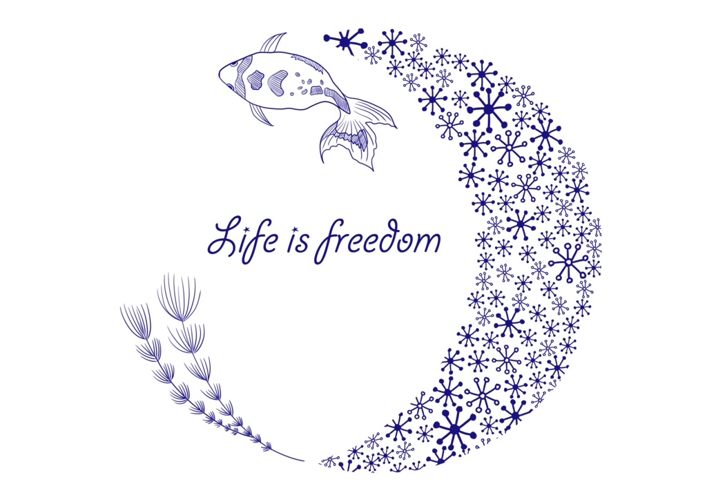 Life is freedom-金魚と月