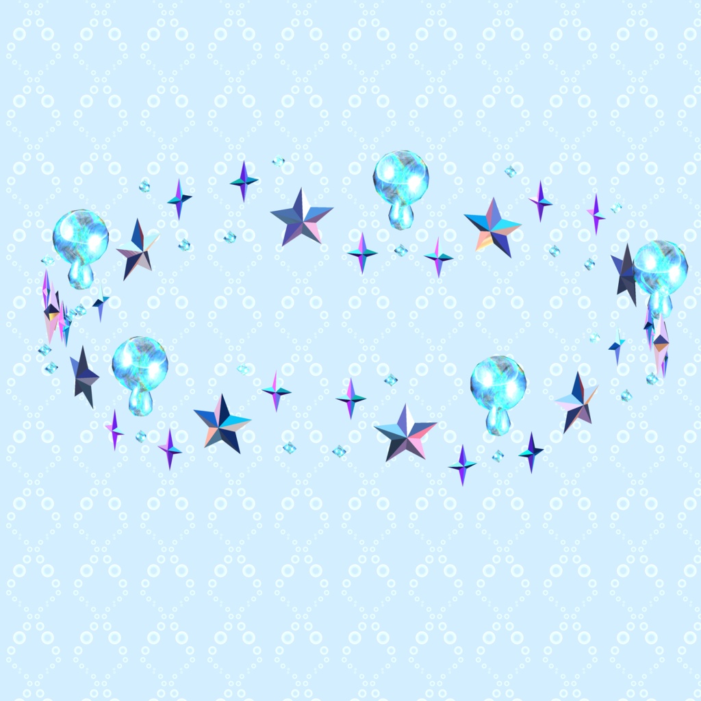 【鱗テクスチャ無料!】 マーメイド眼帯アクセサリーセット-MermaidEyepatchAccessorySet-【眼帯&回るヘイロー&アクセサリー2点】