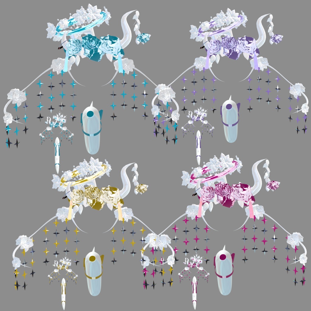 【ほぼ全アバター対応】砂糖水晶ドラゴンセット~SugarCrystalDragonSet~【MA対応】