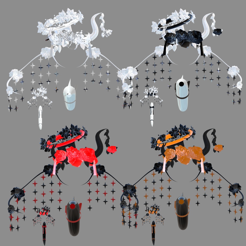 【ほぼ全アバター対応】砂糖水晶ドラゴンセット~SugarCrystalDragonSet~【MA対応】