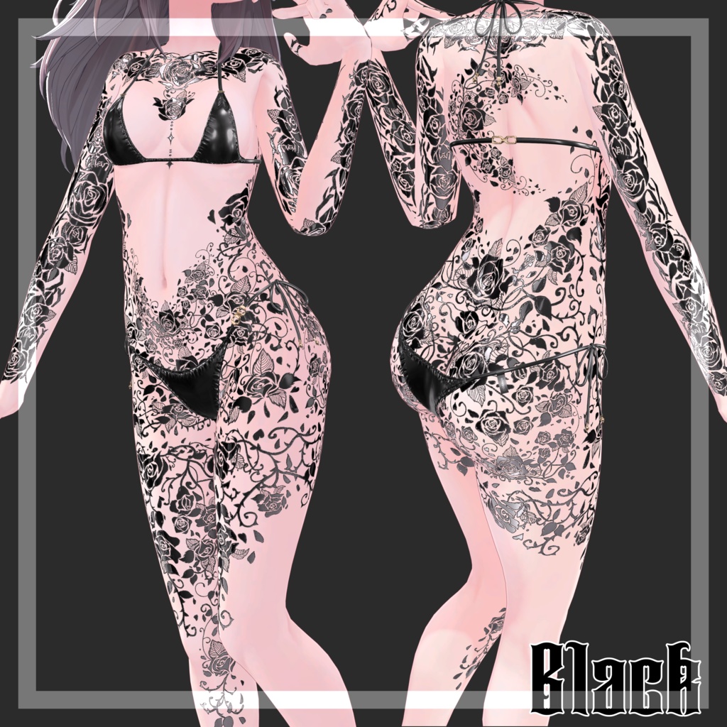 【しなの対応】RoseThorn_Tattoo Texture【Normal & MatCap / 4Color】