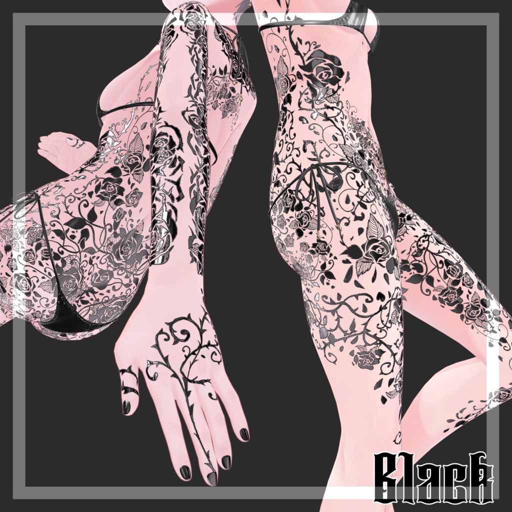 【しなの対応】RoseThorn_Tattoo Texture【Normal & MatCap / 4Color】