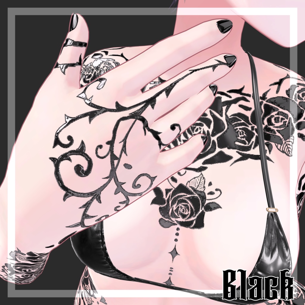 【しなの対応】RoseThorn_Tattoo Texture【Normal & MatCap / 4Color】