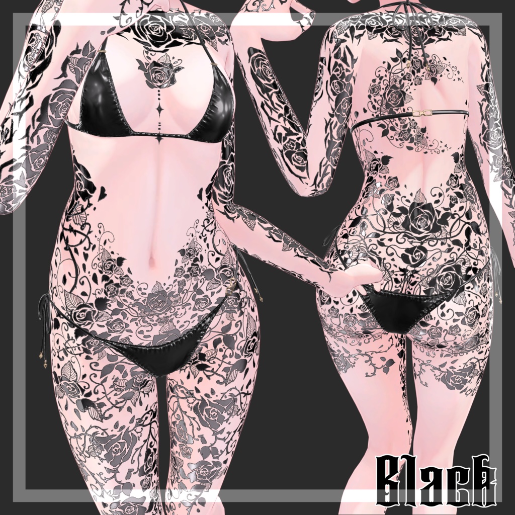 【しなの対応】RoseThorn_Tattoo Texture【Normal & MatCap / 4Color】