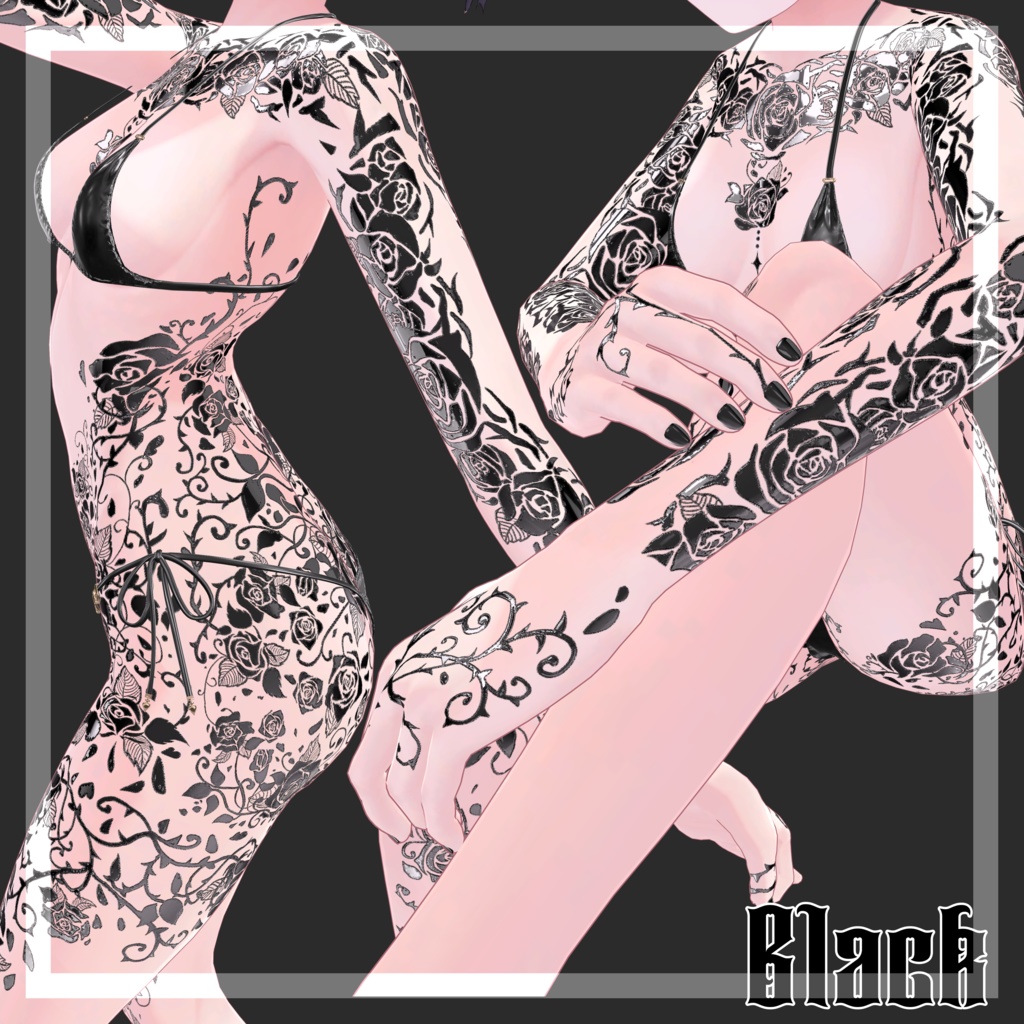 【しなの対応】RoseThorn_Tattoo Texture【Normal & MatCap / 4Color】