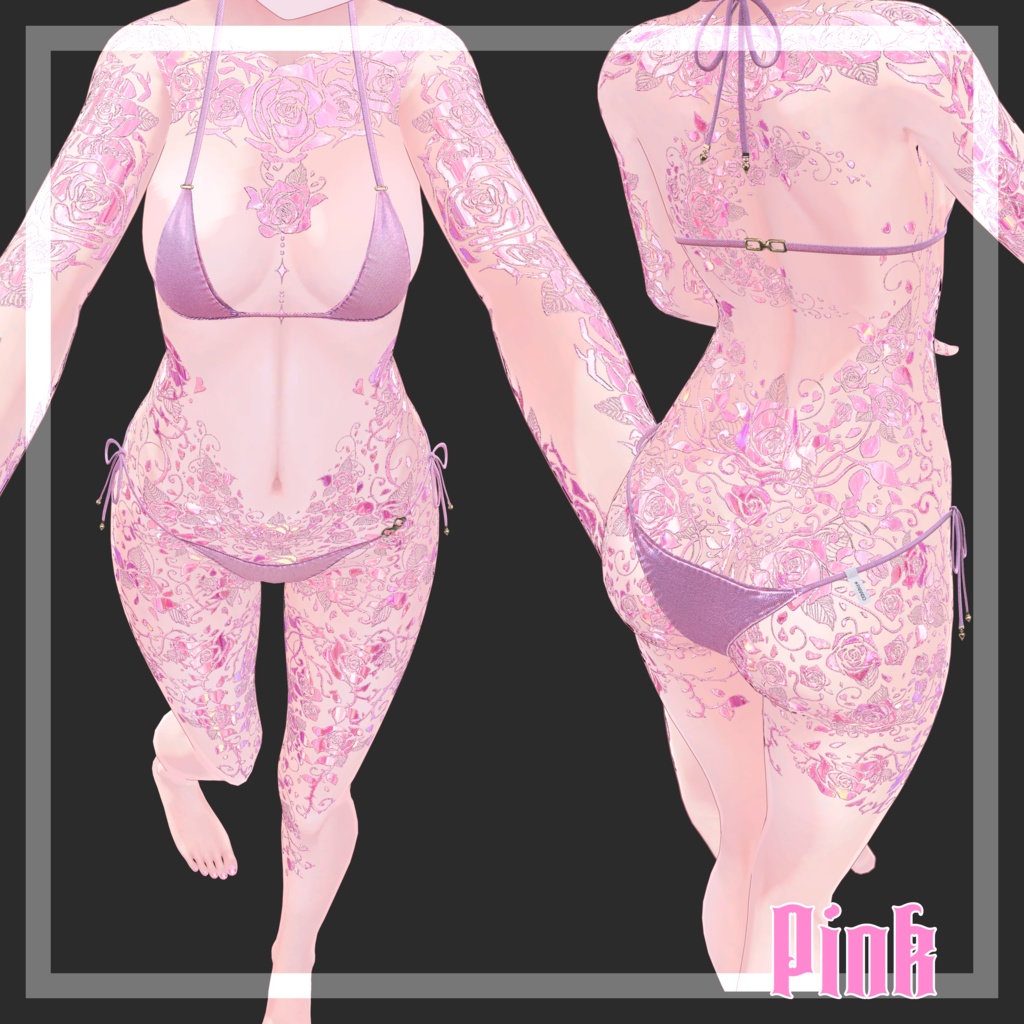 【しなの対応】RoseThorn_Tattoo Texture【Normal & MatCap / 4Color】