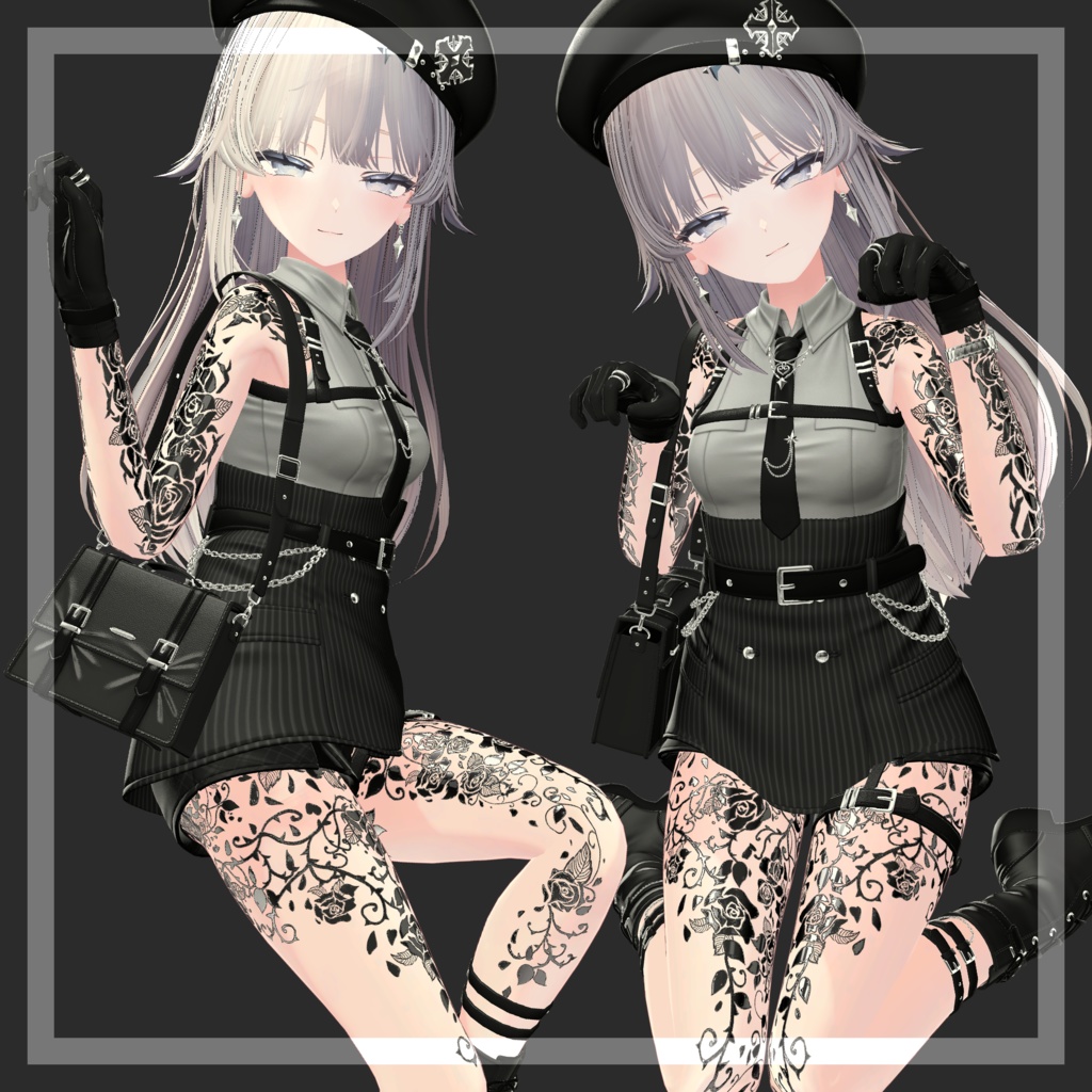 【しなの対応】RoseThorn_Tattoo Texture【Normal & MatCap / 4Color】