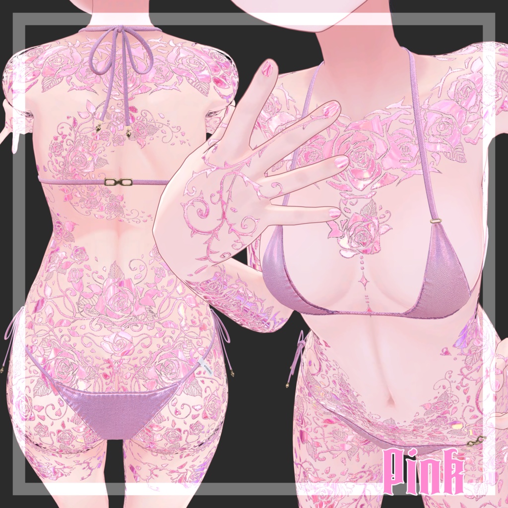 【しなの対応】RoseThorn_Tattoo Texture【Normal & MatCap / 4Color】