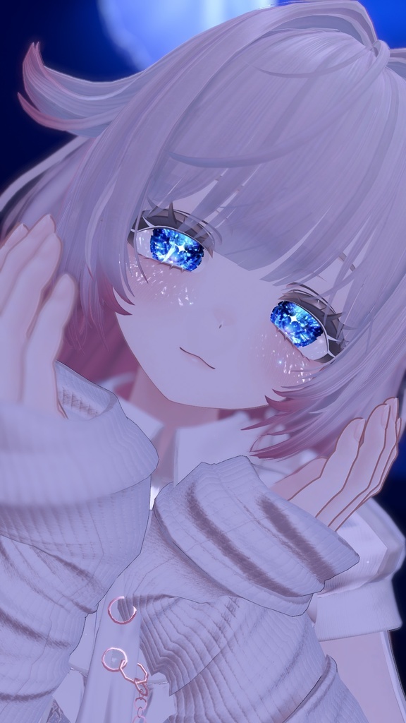 【セール中】【9アバター対応】硝子の瞳に溺れて【動く×光る!頬まで反射】