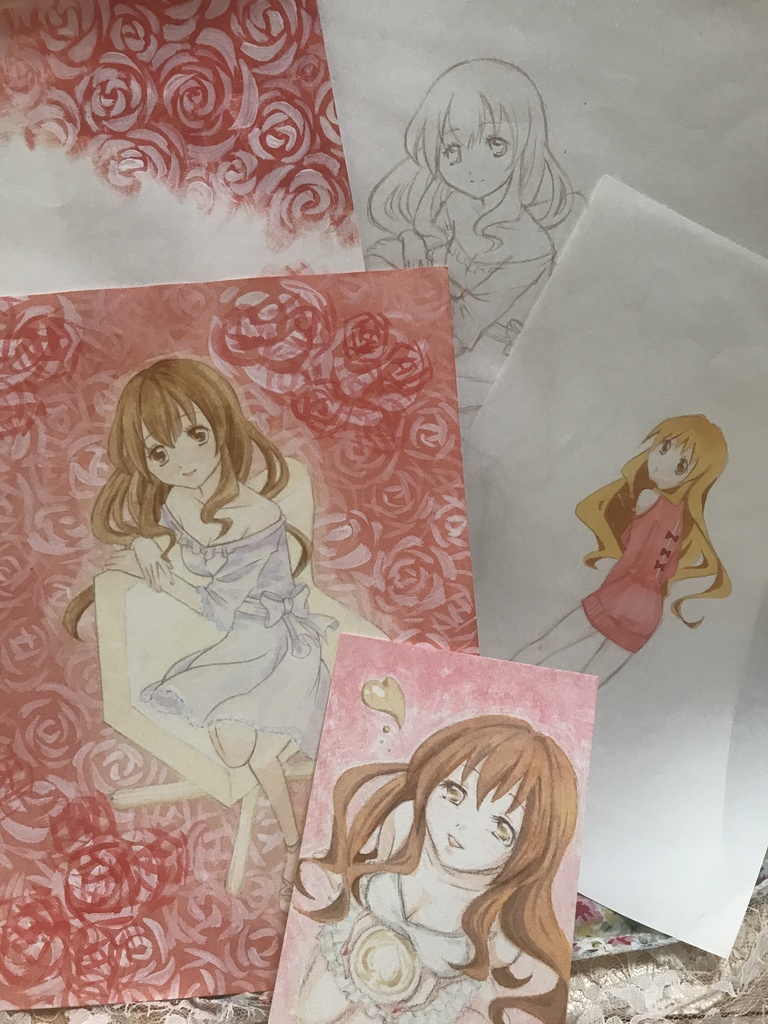 手描きイラスト原画セット　香子