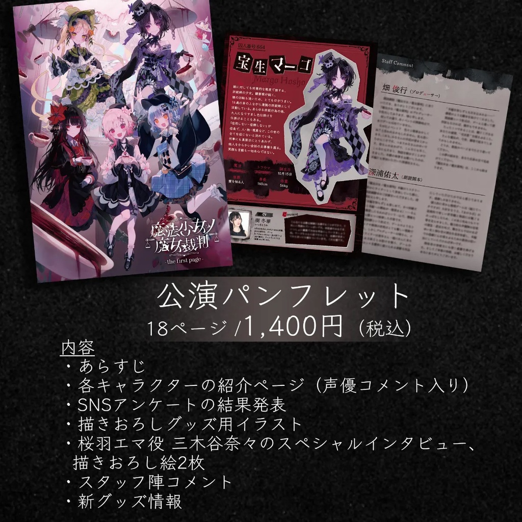 『魔法少女ノ魔女裁判～the first page～』 公演パンフレット