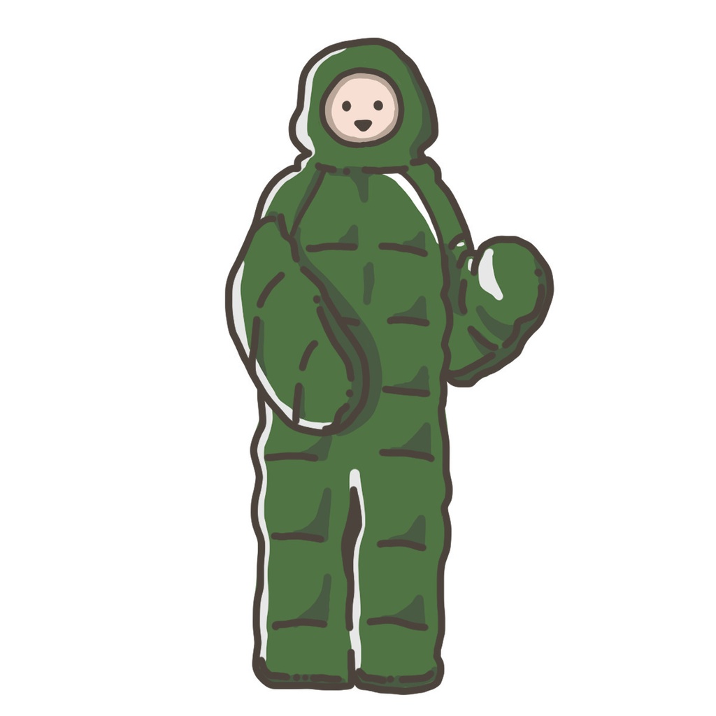 着る寝袋さんのイラスト素材（透過PNG）