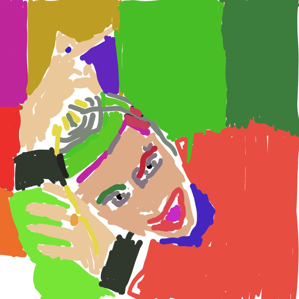 カラフルPOP人物アート（高解像度 JPG）