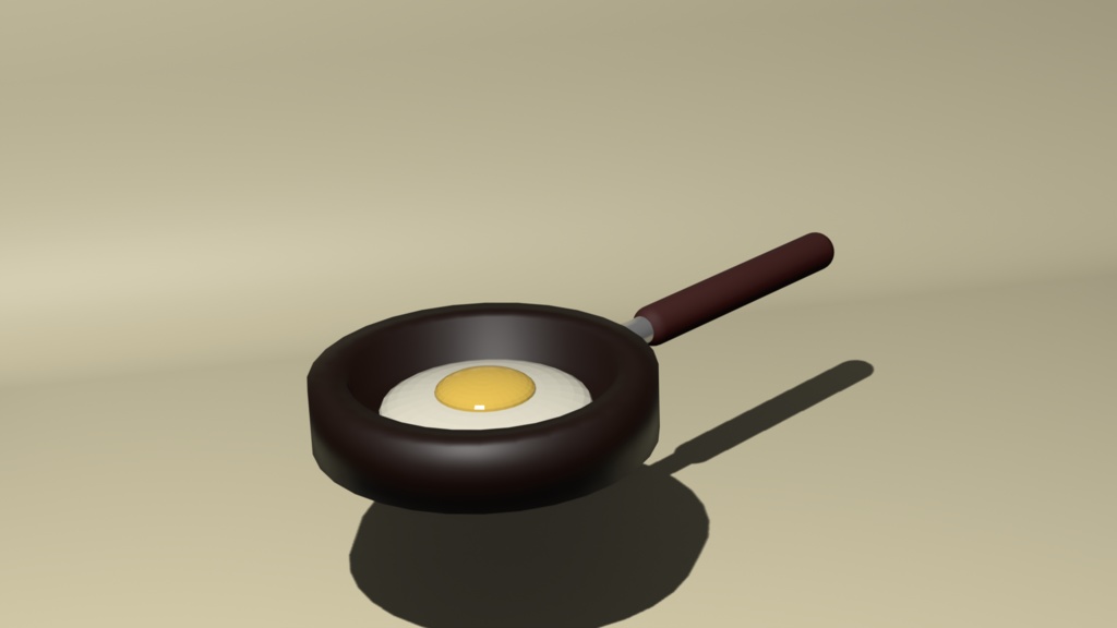 3D素材　目玉焼き