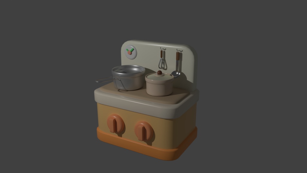 3D素材　グリル　キッチン