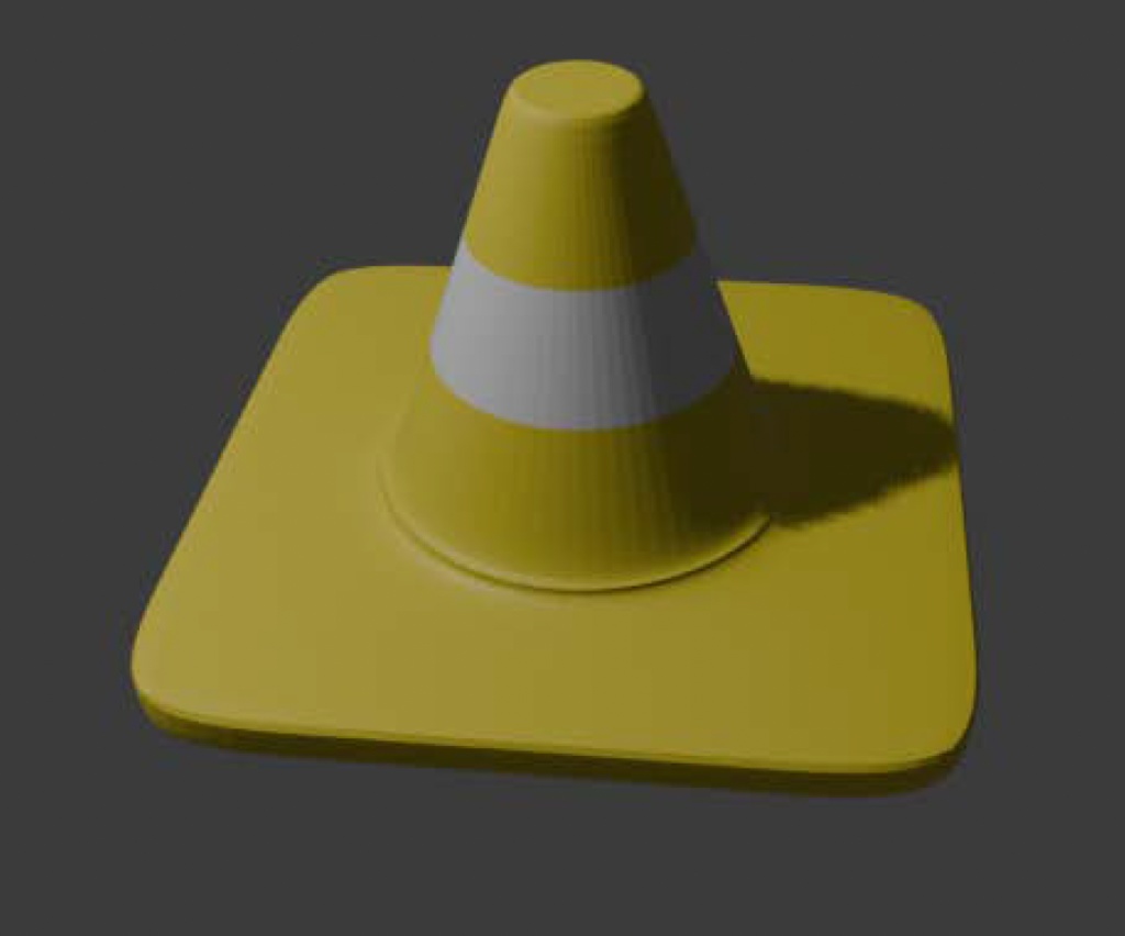 3D素材　カラーコーン(黄)