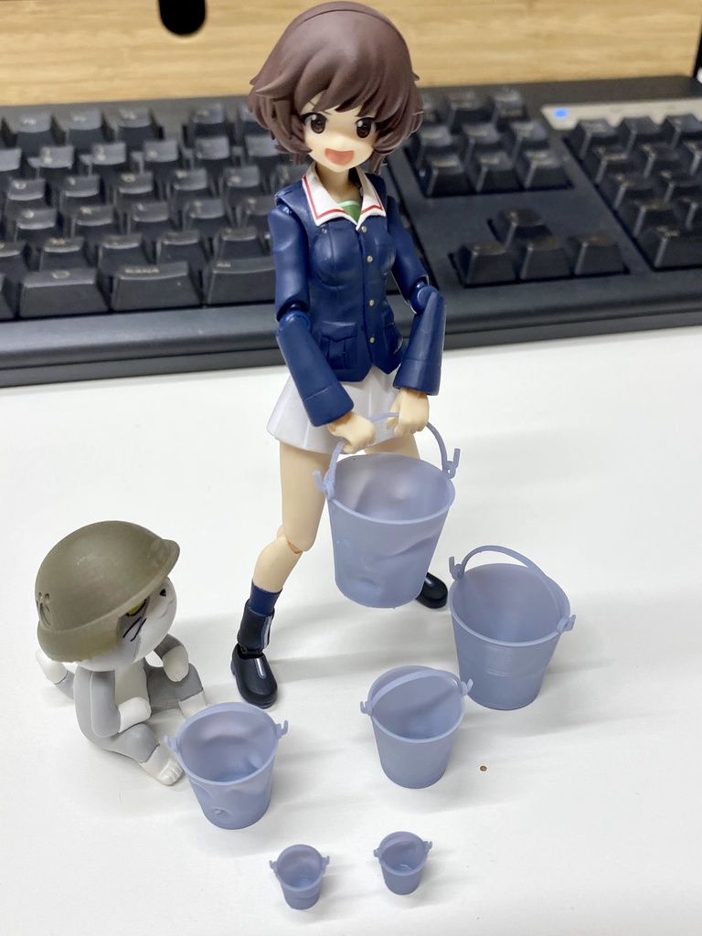 レトロなブリキバケツ　1/12 、1/16 、 1/35　、1/1　STL、FBX