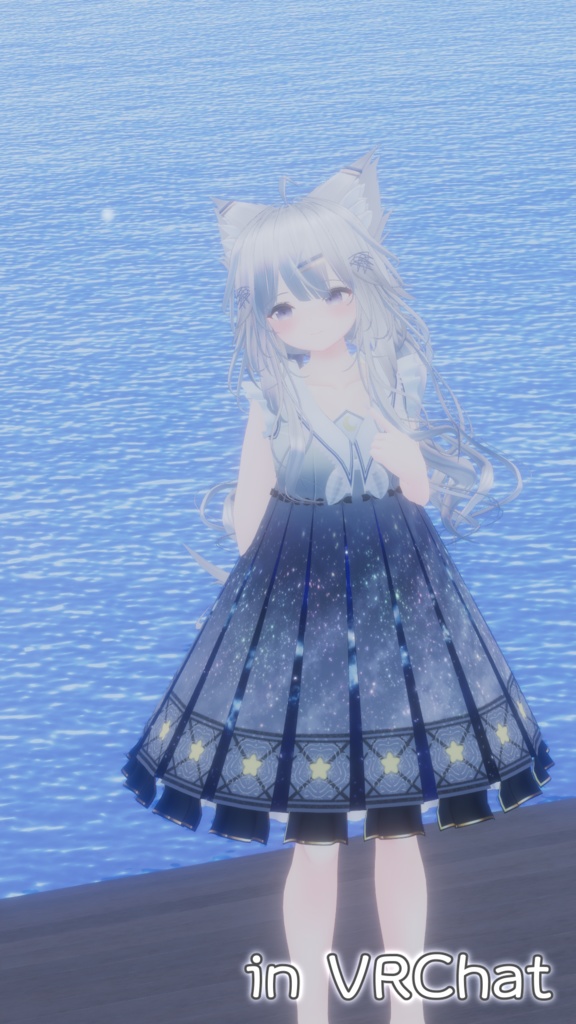 【7アバター対応】夜空のワンピース【for Izul_Re, Seraphina, Reflet, Fluria, Soleil, Refrain, and Kikyo】