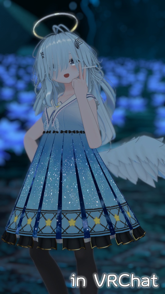 【7アバター対応】夜空のワンピース【for Izul_Re, Seraphina, Reflet, Fluria, Soleil, Refrain, and Kikyo】