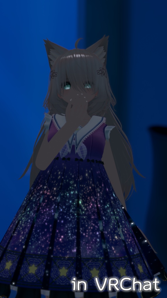 【7アバター対応】夜空のワンピース【for Izul_Re, Seraphina, Reflet, Fluria, Soleil, Refrain, and Kikyo】