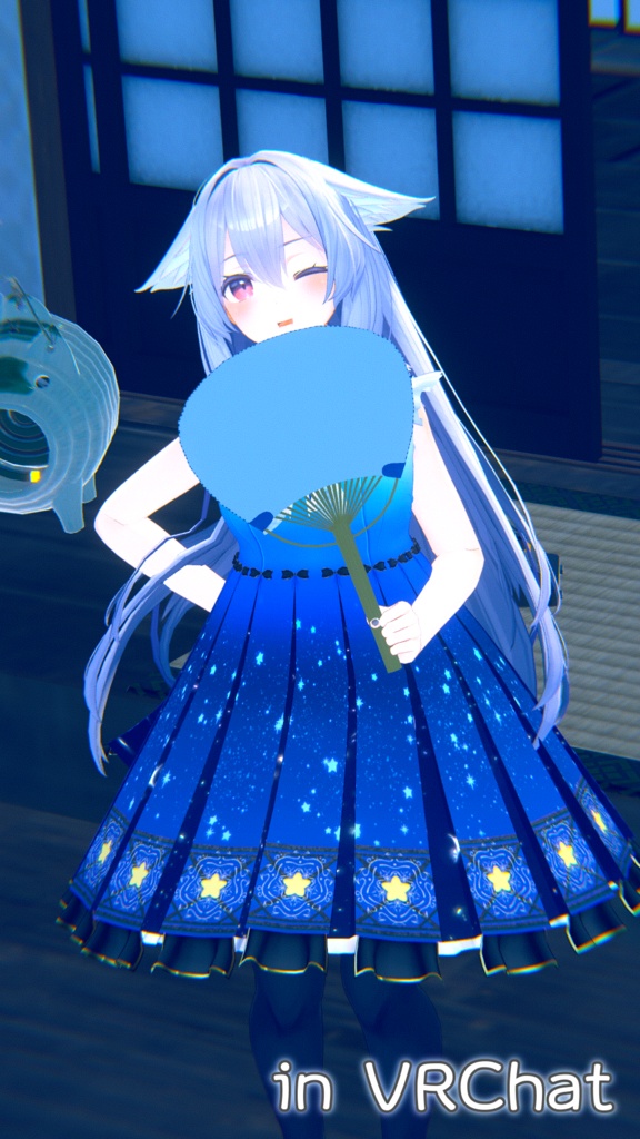 【7アバター対応】夜空のワンピース【for Izul_Re, Seraphina, Reflet, Fluria, Soleil, Refrain, and Kikyo】