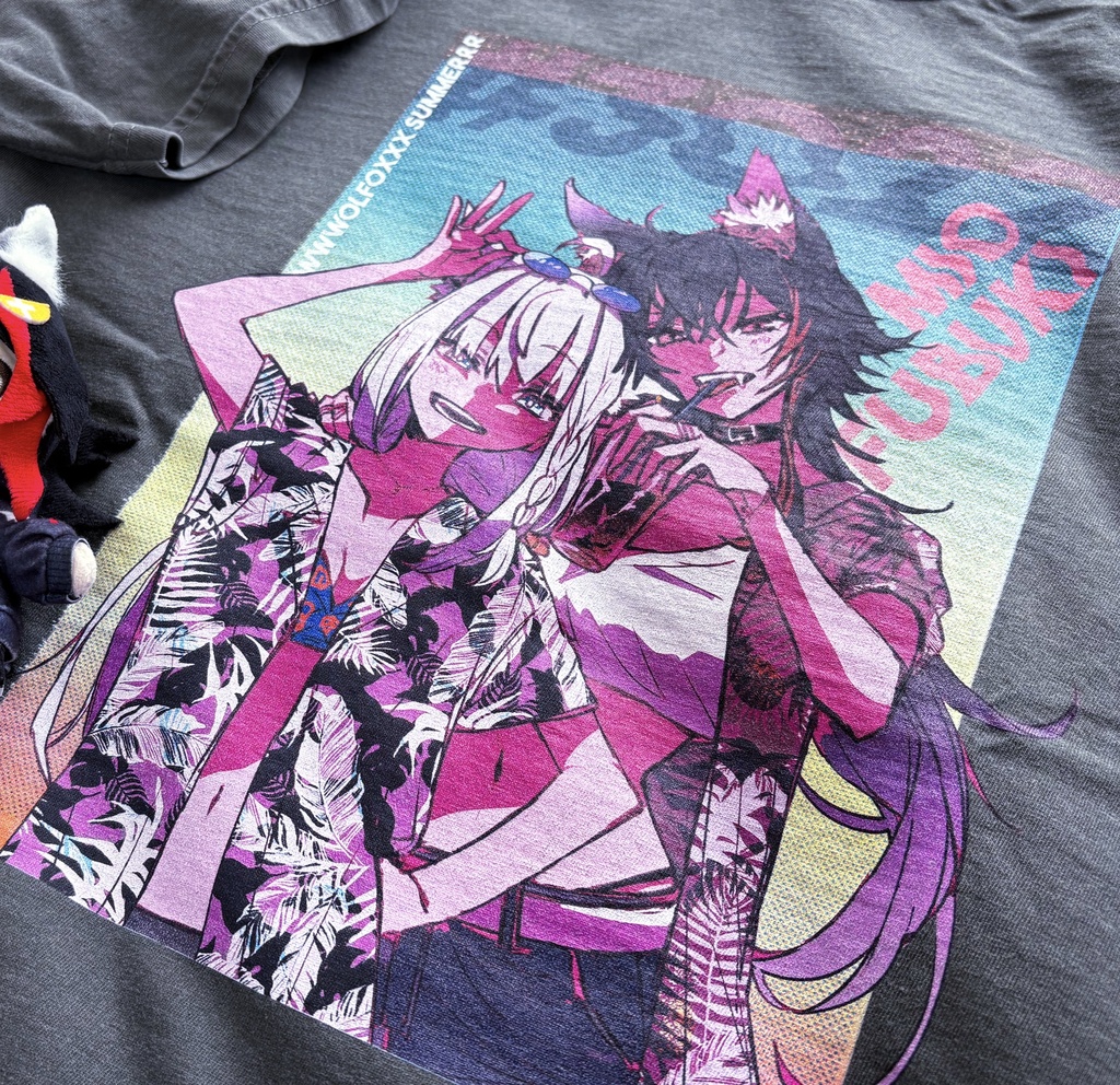 【らいぴょお作】【#3022 WOLFOX SUMMER】ビンテージ調Tシャツ