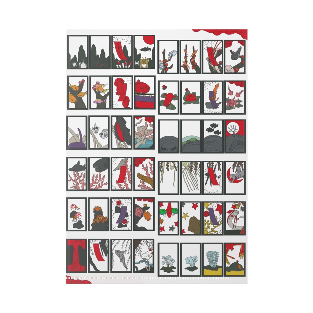 花札っぽいデザインの深海生物クリアファイル