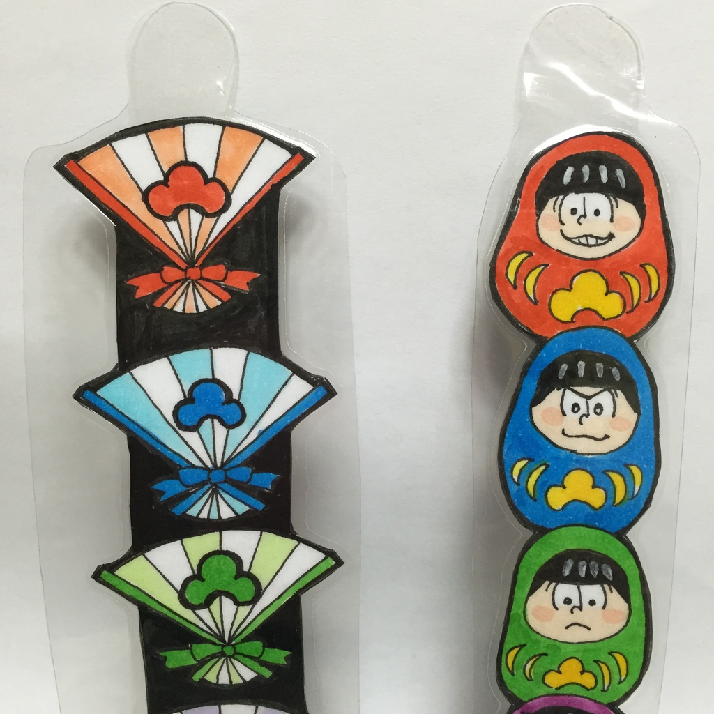 だる松さん柄 おそ松さん 手描きイラスト しおり