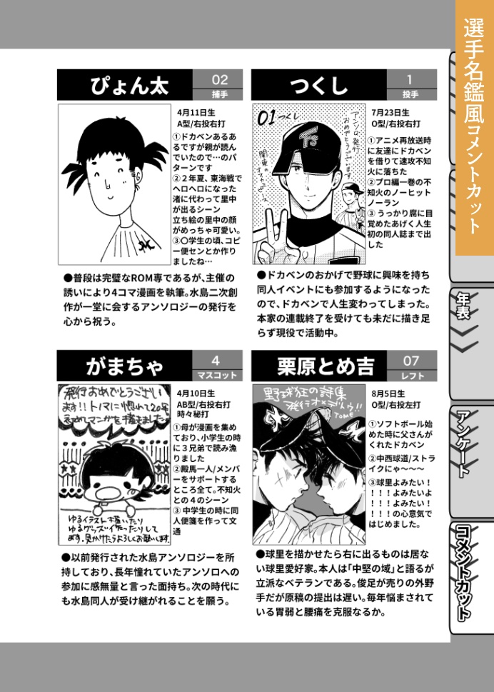 水島作品二次創作アンソロジー「野球狂の詩集」