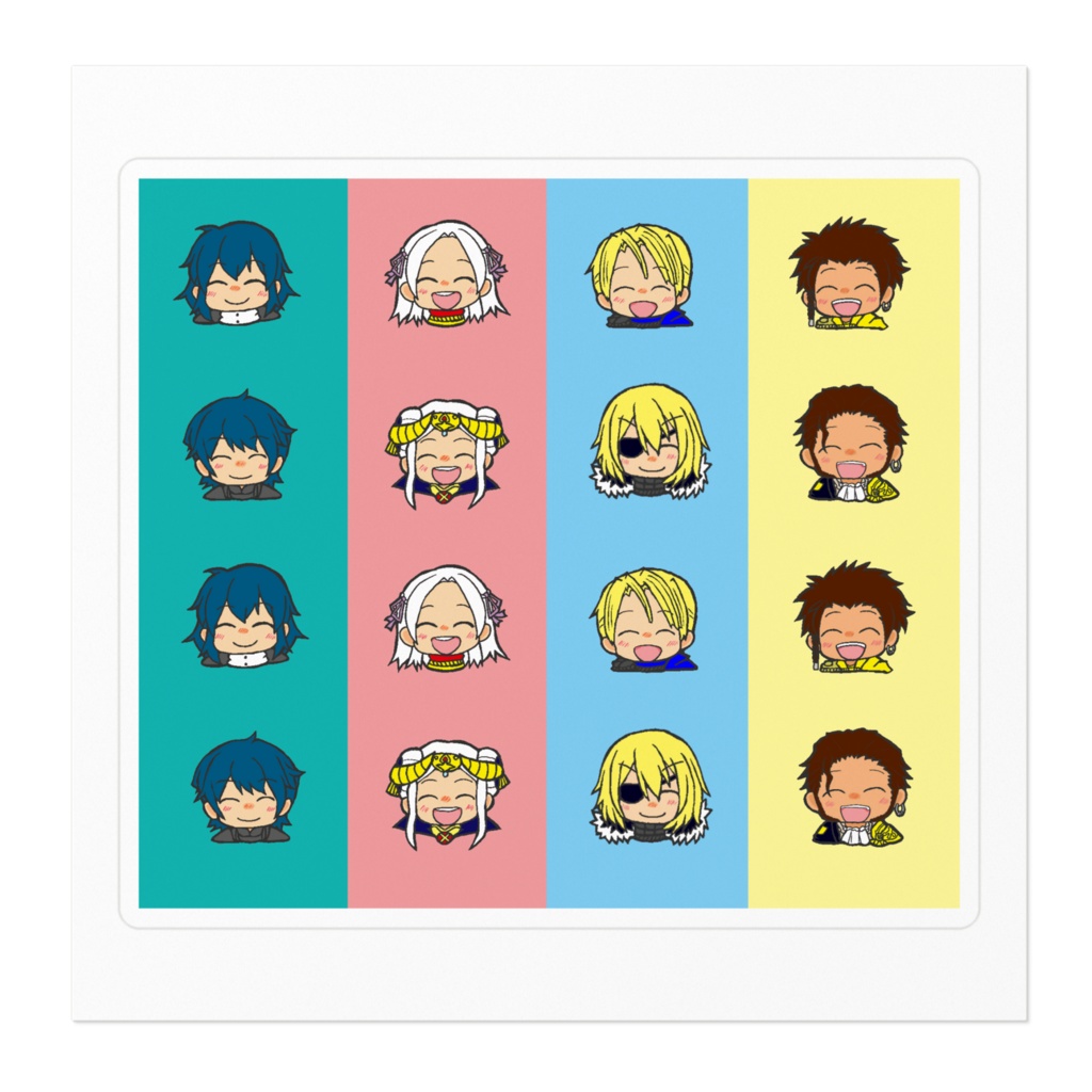 みんななかよしニコニコステッカー