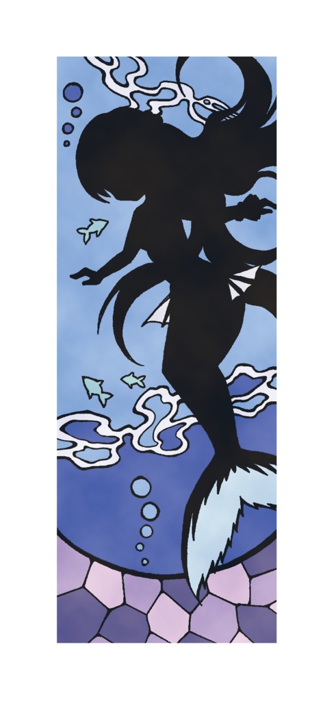 ステンドグラス風ブックマーカー＊人魚ちゃん