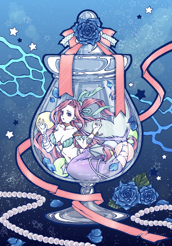 ポストカード＊瓶詰め人魚