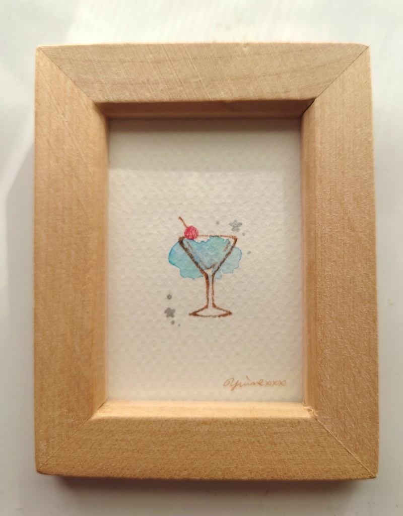 ミニ原画＊カクテルS あお