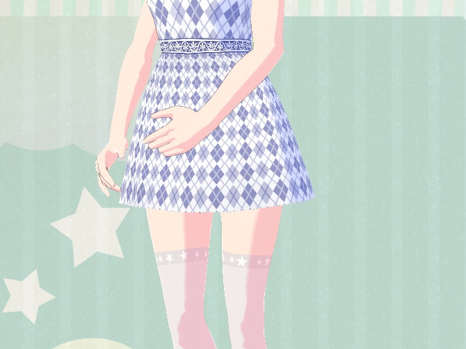 VRoid【無料版あり】上品なアーガイル柄のワンピース