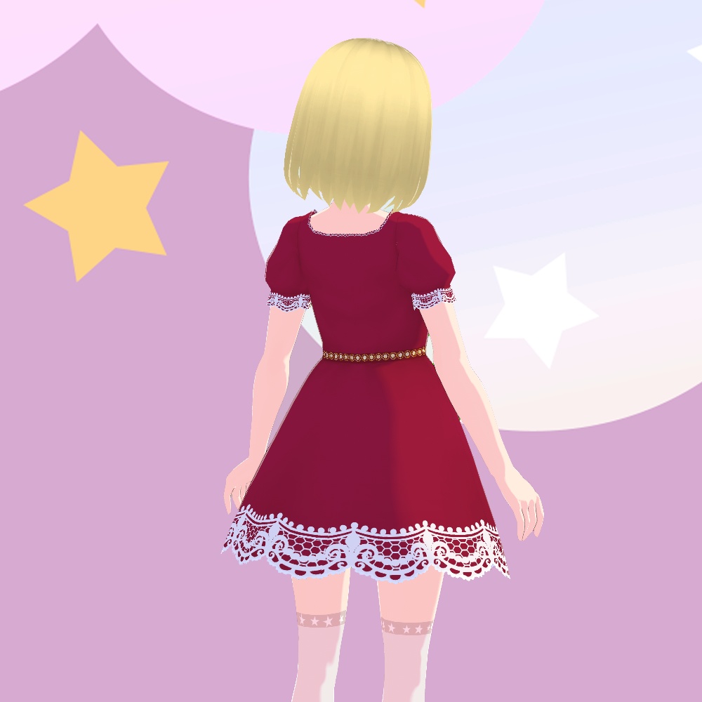 VRoid【無料版あり】フラワーレースのワンピース