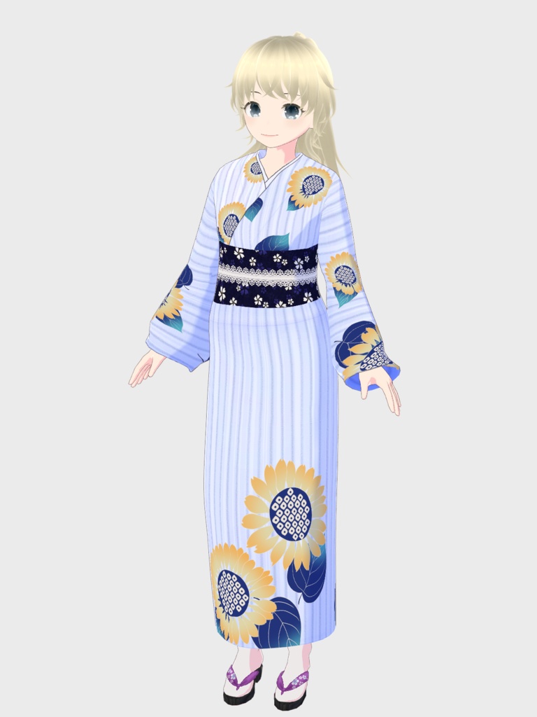VRoid ひまわりの着物(浴衣)