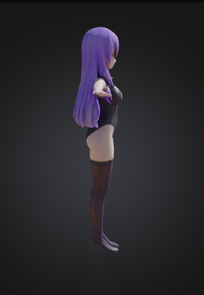 AYA – Curvy Anime Waifu 3D Model (FBX / Blender / Texture)