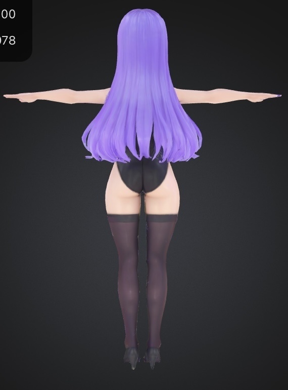 AYA – Curvy Anime Waifu 3D Model (FBX / Blender / Texture)