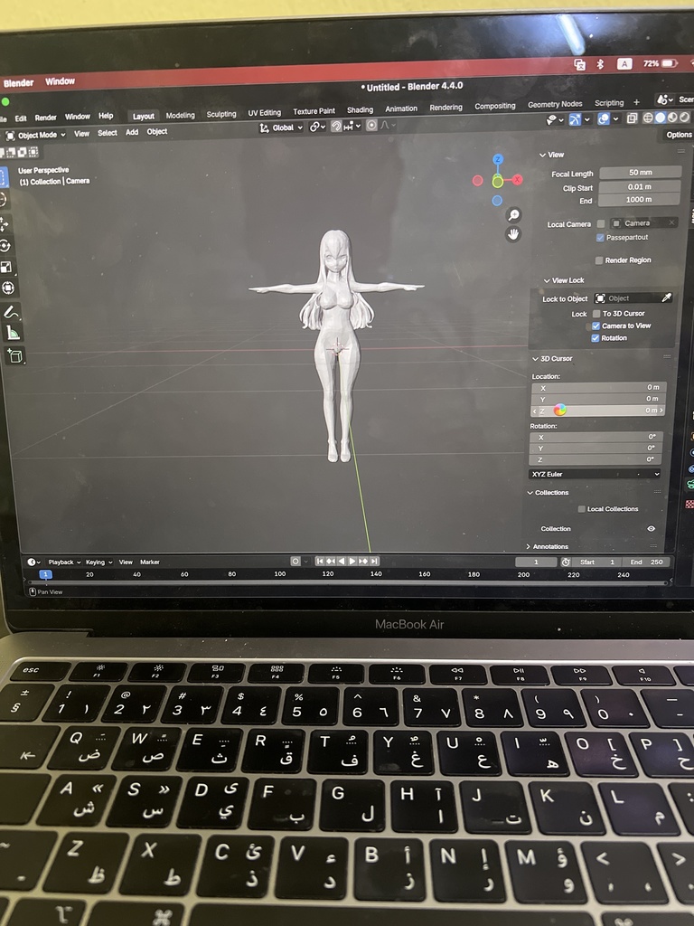 AYA – Curvy Anime Waifu 3D Model (FBX / Blender / Texture)
