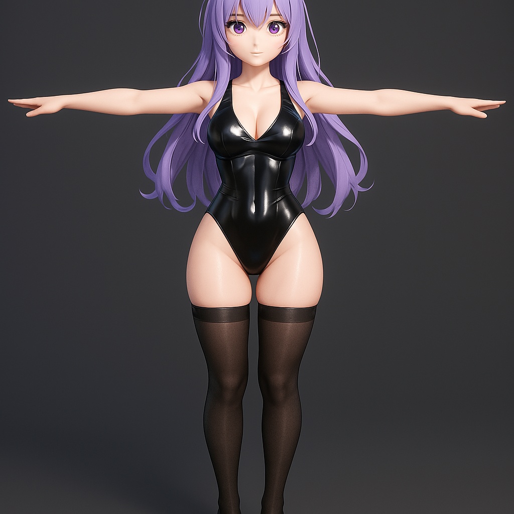 AYA – Curvy Anime Waifu 3D Model (FBX / Blender / Texture)