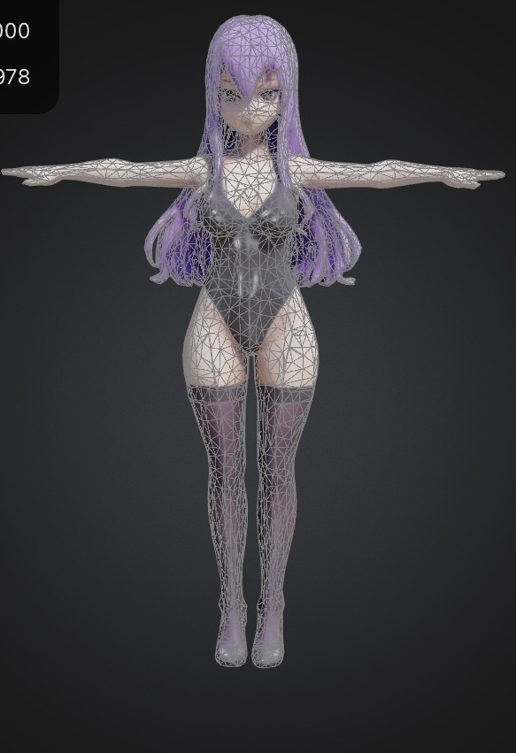 AYA – Curvy Anime Waifu 3D Model (FBX / Blender / Texture)