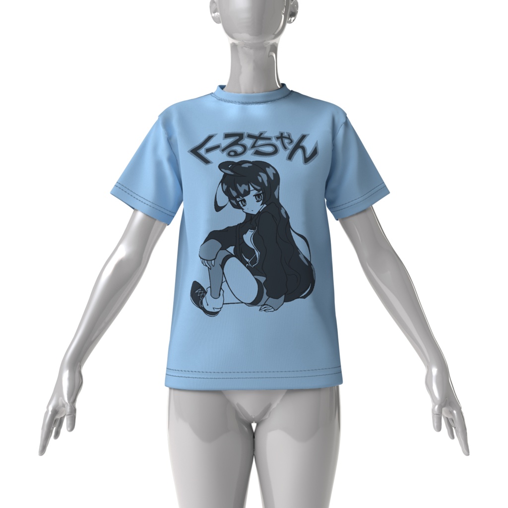 くーるちゃんビッグシルエットTシャツ(アシッドブルー)