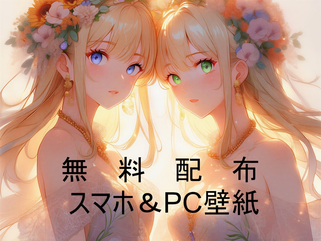 【無料配布】SinZin 壁紙セット Vol.1 - 双子と花 -