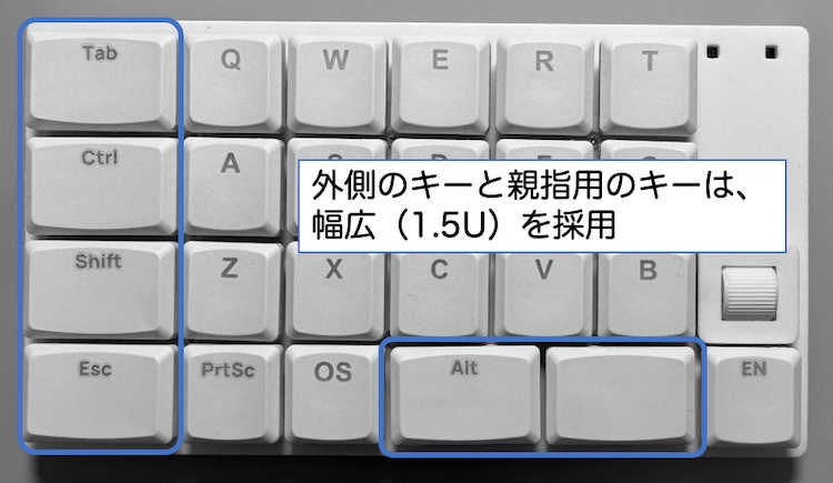 SplitMatrix50:左右分割とオーソリニア配列のワイヤレス50キー自作キーボード