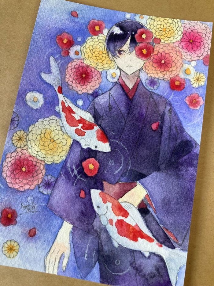 原画『鯉・菊』