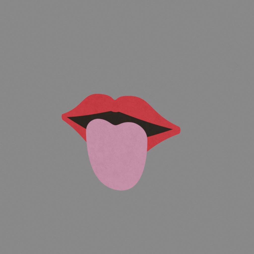 舌を出した口のフォトプロップスの3Dモデル △2