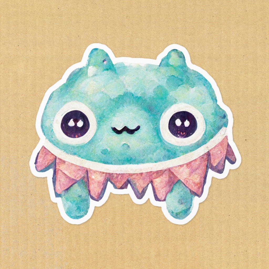 わるんごー かわいいモンスターのステッカー